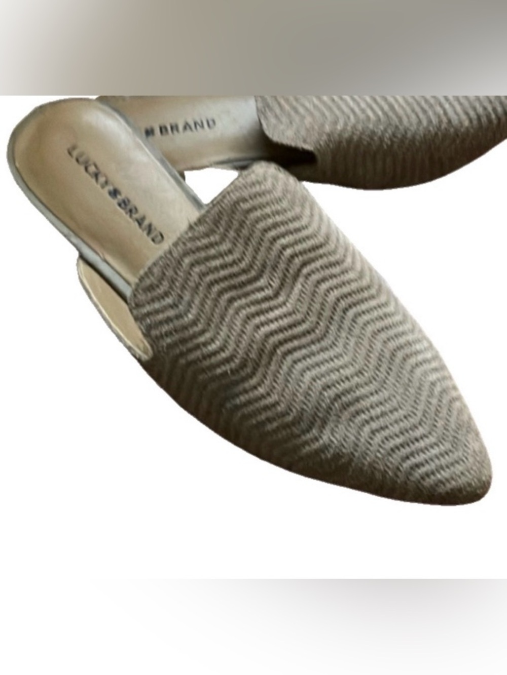 Lucky Brand Brynnuh Taupe Mule Size 7.5 EUC